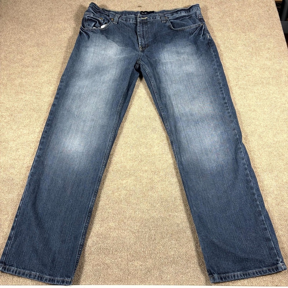 Blue Pronto Uomo Jeans Mens 38x32 Denim Faded Cotton Straight Leg Casual Comfort